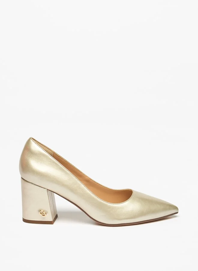 سيليست Women's Solid Slip-On Shoes with Block Heels