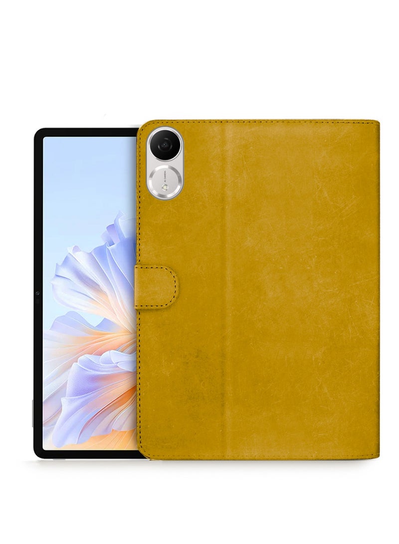 Wtech Honor Pad V9 11.5  2024 (11.5 inches) WTech PU Leather Magnetic Closure Flip Case Cover (TCFPSR) - Mustard - Image 1