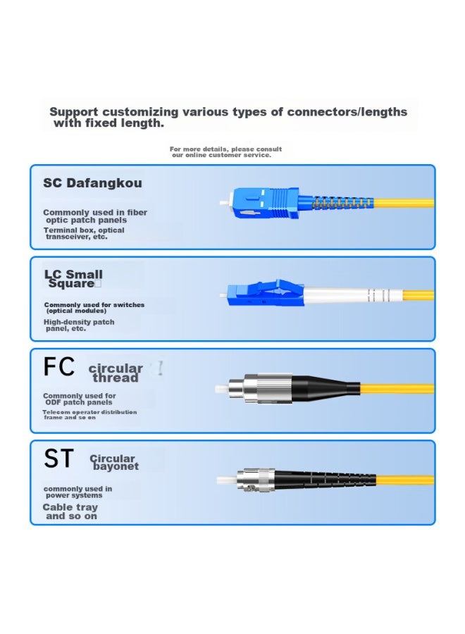 Sk-link Fiber Optic Patch Cable, St-st Telecom-grade Single-mode Single-core Gigabit And 10 Gigabit Upc Fiber Optic Cable, 9/125um Optical Cable Pigtail, Low Zero Halogen, 2 Meters, Sk-txsm - Image 1