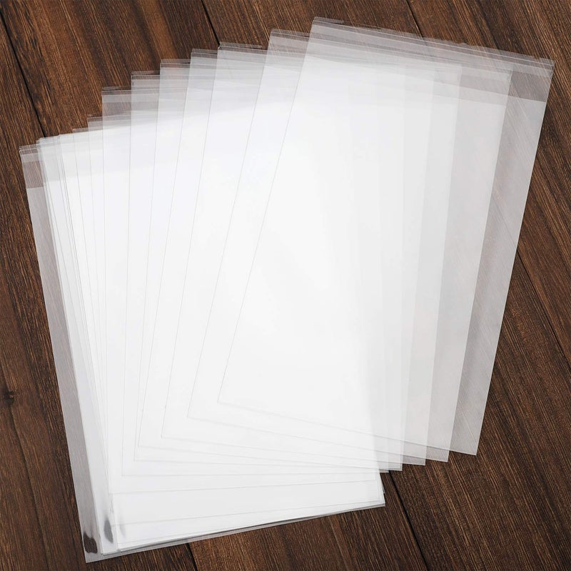 Nobranded 100 pcs Clear 8" x 10"(19.8 * 25 cm) Self Seal Cello Cellophane Bags Resealable Poly Bags 1.4 mils OPP Bag for Packaging Clothing, T Shirts, Party Decorative Gift - Image 2