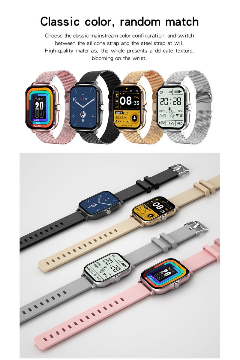 Smart Watch 1.7 Inches HD Full Touch Screen With Waterproof Bluetooth Calling With Heart Rate Monitor Sport Digital Smartwatch For Women Men Fitness Tracker Sleep Monitor Pedometer - Image 2