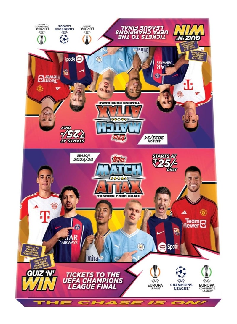 توبس لعبة بطاقات التداول والتحصيل من Topps UEFA Champions League Match Attax 23/24 (عبوة متدفقة - عبوة من 40 قطعة)  - Image 1