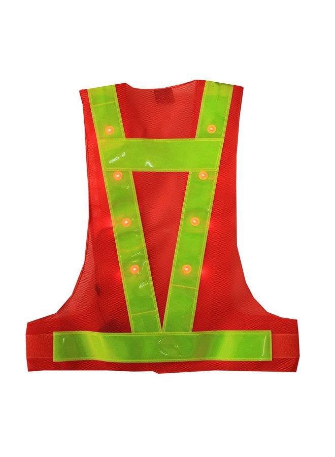 YOA 16 Led Light Up Cycling Traffic Outdoor Night Safety Warning Vest (Led Safety Vest Orange) - Image 3