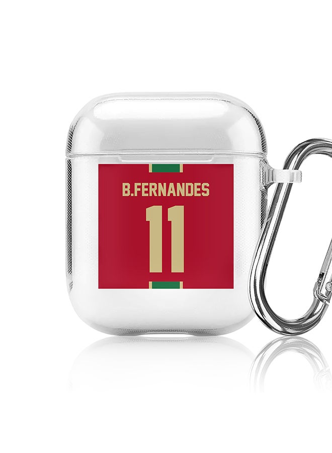 ستايلايزد كلاسيك حافظة مطبوعة شفافة لسماعات أبل Airpods 2/1 Soft TPU Gel رقيقة شفافة غطاء مرن - حرف واحد فقط مخصص حرف أولي نمط الأزهار الأبجدية - A (بني) - Image 1