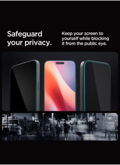 Spigen واقي شاشة GLASTR EZ Fit HD للخصوصية لهاتف iPhone 16 Pro Max مصنوع من زجاج مقوى ممتاز مع تقنية Auto Align [عبوة واحدة]  - Image 3