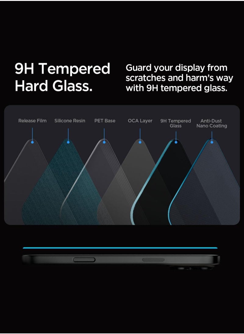 Spigen - واقي شاشة GLASTR EZ Fit HD للخصوصية لهاتف iPhone 16 Pro Max مصنوع من زجاج مقوى ممتاز مع تقنية Auto Align [عبوة واحدة] - Image 1