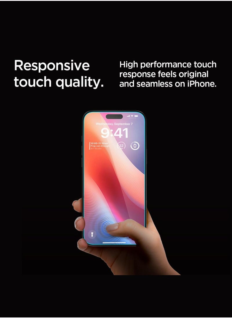 Spigen - واقي شاشة GLASTR EZ Fit HD للخصوصية لهاتف iPhone 16 Pro Max مصنوع من زجاج مقوى ممتاز مع تقنية Auto Align [عبوة واحدة] - Image 1