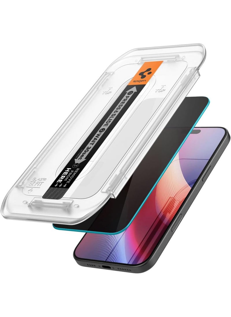 Spigen - واقي شاشة GLASTR EZ Fit HD للخصوصية لهاتف iPhone 16 Pro Max مصنوع من زجاج مقوى ممتاز مع تقنية Auto Align [عبوة واحدة] - Image 1