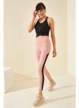 Tommy Life Powder Women's High Waist Slim Fit Skinny Leg Leggings with Stripe Detail-94542_1  - Image 1