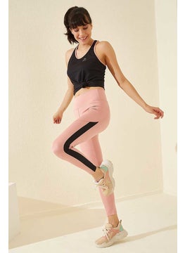 Tommy Life Powder Women's High Waist Slim Fit Skinny Leg Leggings with Stripe Detail-94542_1  - Image 2