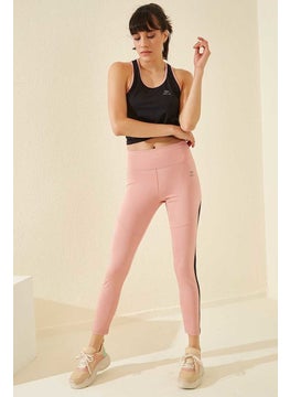 Tommy Life Powder Women's High Waist Slim Fit Skinny Leg Leggings with Stripe Detail-94542_1  - Image 3