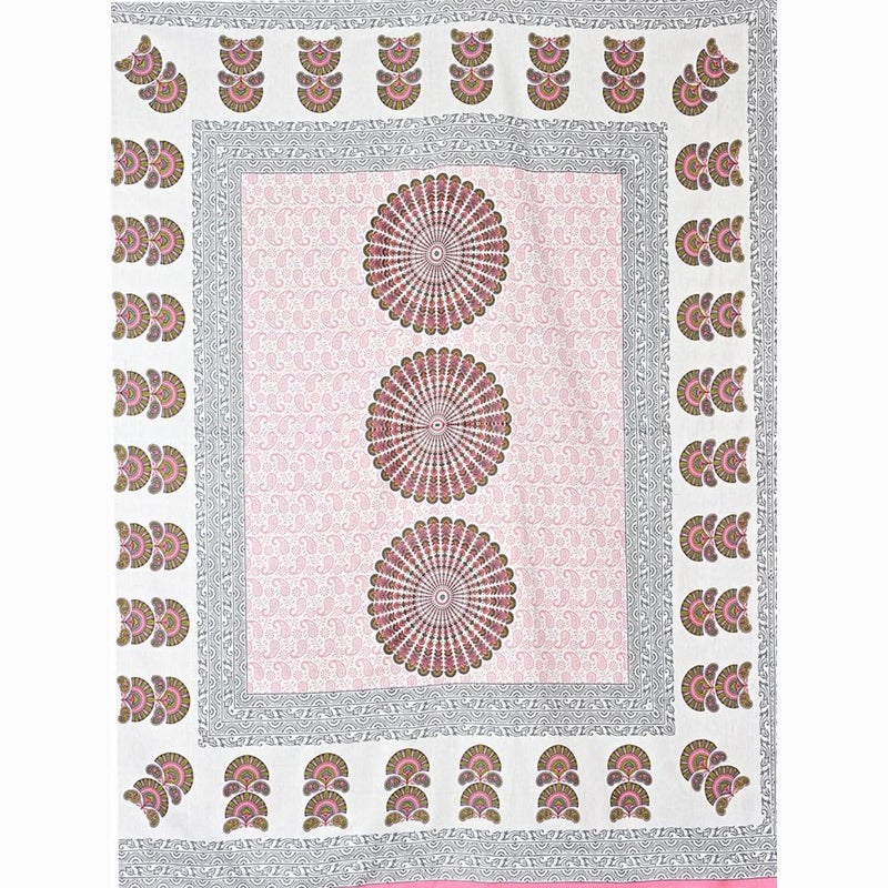 Urban Magic 104TC Cotton Pink Printed Queen Double Bedsheet (1 Bedsheet, 2 Pillow Covers) - Image 4