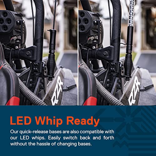 ONLINE LED STORE True Mods Quick-Release Flag Pole Holder Kit [1/4" & 5/16" Poles] [LED Whip Mount Ready] Aluminum Mounting Base for ATV UTV Sand Dune Buggy 4 Wheeler Side By Side SXS Polaris RZR Razor Can-Am Maverick - Image 4