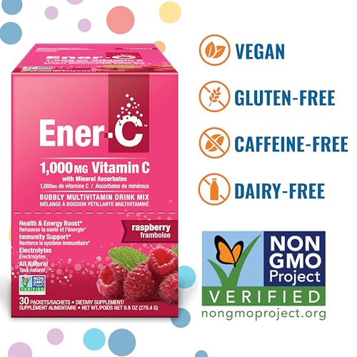 Ener-C EnerC Multivitamin Drink Mix Vitamin Packets for Water Electrolytes Powder Packets Vitamin Drink Mix Hydration Liquid Mix Immune Booster for Adults Healthy Energy Raspberry 60 Count - Image 3