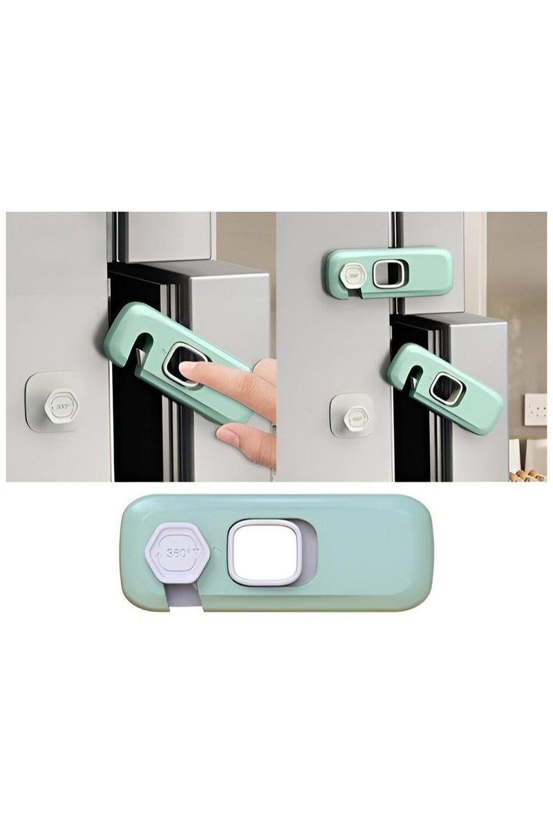 (1 Pcs) Furniture Safety Locks for Kids, Child Safety Lock for Fridge, Drawers, Cupboard, Cabinet, Window Safety Multifunction Accessories Buckle Lock for Baby and Toddlers (Assorted Color) - Image 1