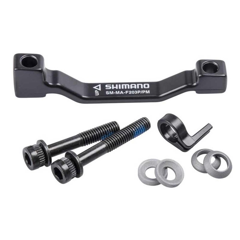 SHIMANO محول قطع غيار شيمانو لنوع الكاليبر المثبت لفرامل القرص 180 مم إلى 203 مم أسود
