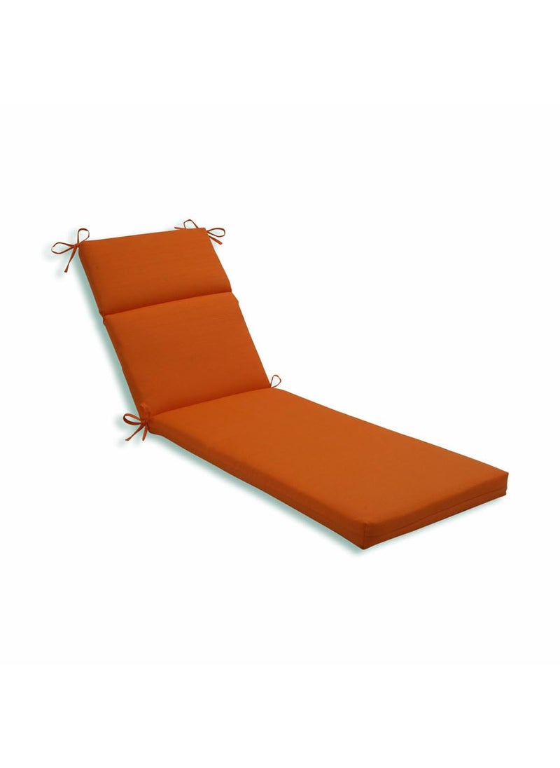 Pillow Perfect Pillow Perfect Pompeii Solid IndoorOutdoor Patio Chaise Lounge Cushion Plush Fiber Fill Weather and Fade Resistant 725 x 21 Orange 