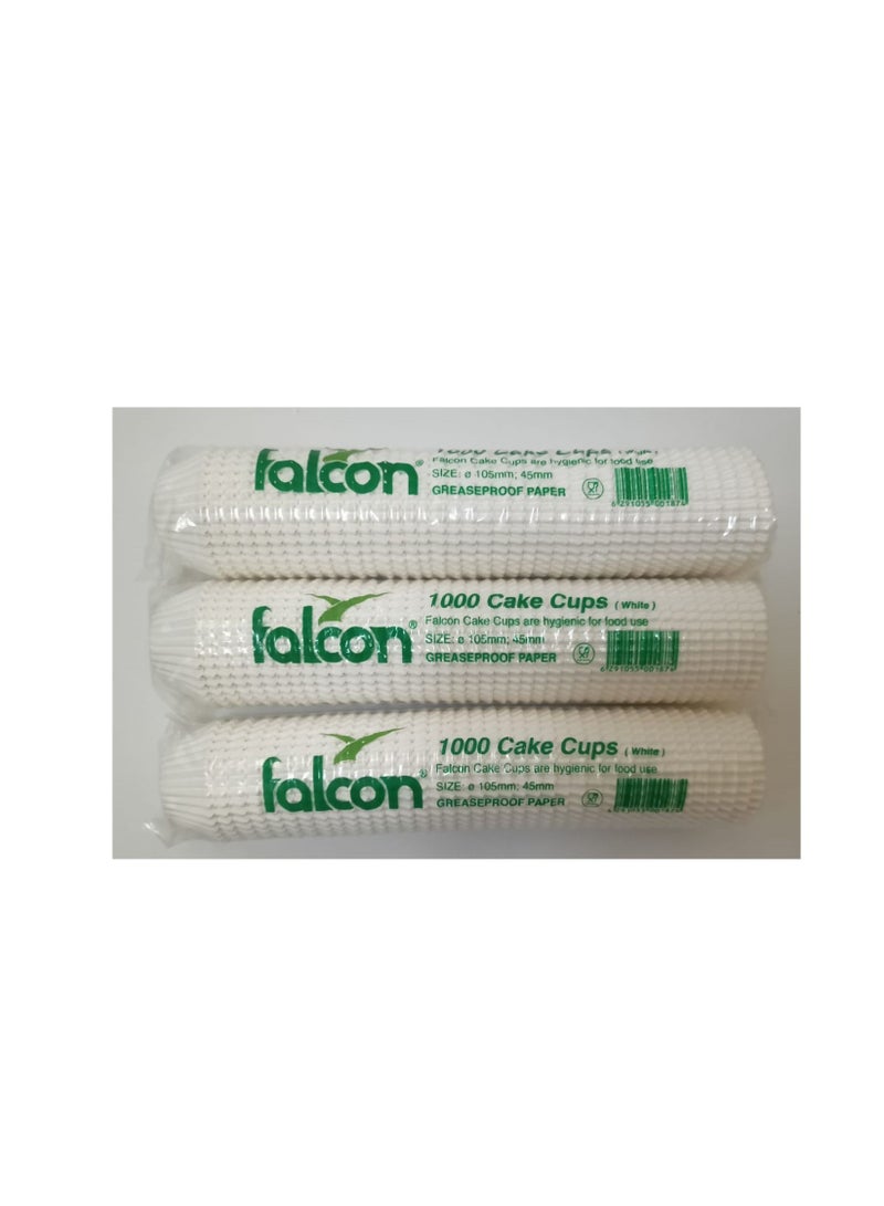Falconpack Falcon Pack Of 3 X 1000 Pcs White Cake Cup 10.5mm - Image 1