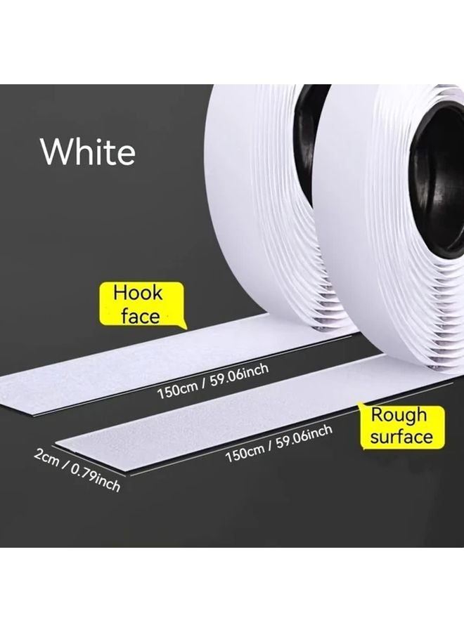 شريط أبيض من الخطاف والحلقة بعرض 2 سم مع ظهر إسفنجي لتنظيم مكتب المكتب - Image 1