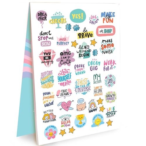 DOODLE 550+ Colourful & Quirky Stickers – 10-Page Self-Adhesive Sticker Booklet for Girls, Kids, Teens & Adults – Fun Decorative Stickers for Planners, Scrapbooks & Gifting (Get Ahead) - Image 1