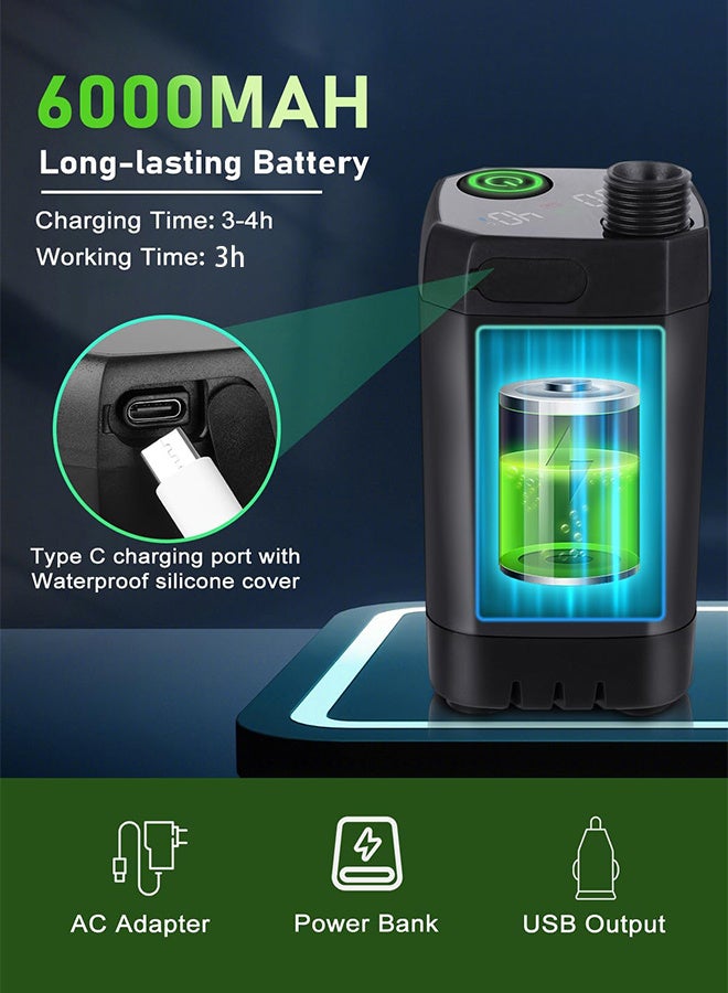 JOUDIYA Portable Camping Shower with 6000mAh Rechargeable Pump & Smart Display, Multi-Mode Spray Head and 20L Foldable Bucket, Outdoor Shower for Camping, Hiking, Travel, Car Washing and Backpacking - Image 3