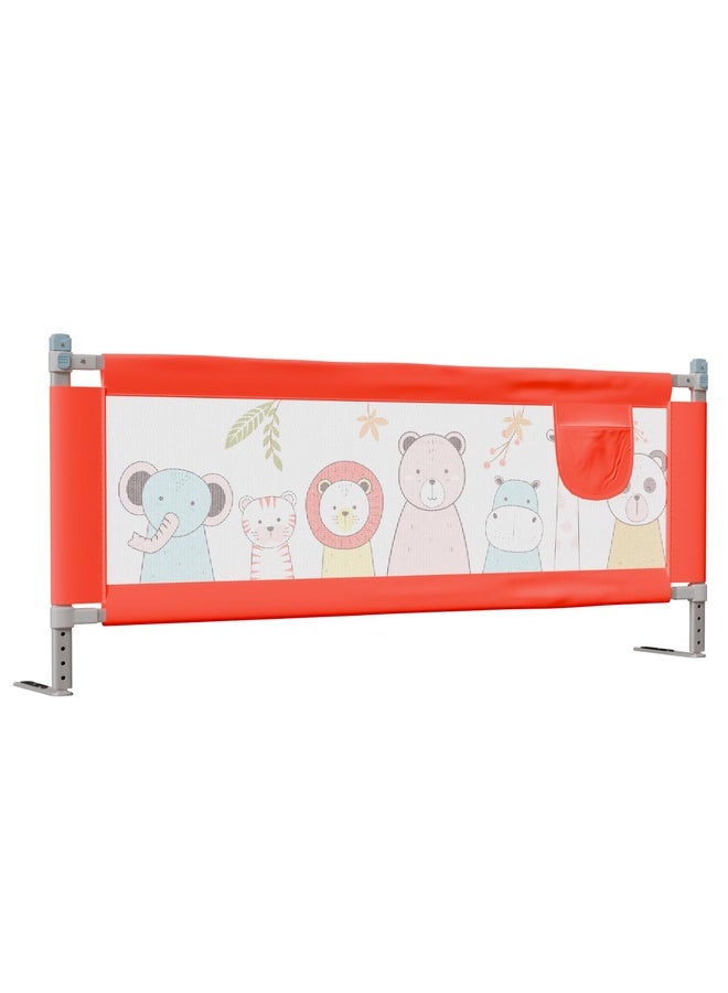 Luvlap Comfy Baby Bed Rail Guard (180cmx72cm), Bed Rails for Baby & Toddler Safety, Portable, Adjustable Height, Single Side Bed Rail, Pack of 1, Printed Red - Image 1