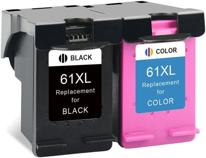 2 Pcs ALIZEO Ink Cartridge Compatible with HP 61XL 4500 4502 5530 Deskjet 2540 2541 2542 2543 2544 2546 2050 5532 5534 5535 Printers - Image 1