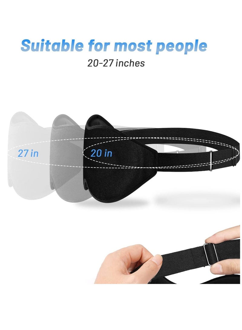 Sharpdo Sleep Mask For Men Women, Upgraded 3D Contoured Cup Eye Mask Blindfold, Block Out Light, Eye Mask With Adjustable Strap, Breathable & Soft For Sleeping, Yoga, Traveling (Black) - Image 2