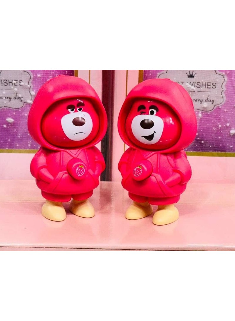 Lots to Love Lotso Character Design Spinning Face Keychain - Face Changing Emoji Doll - Stress Relief Toy Surprise Medallion Changes Face at the Press of a Button, Add a Touch of Fun to Your Keys or Bag Perfect for Keyrings or Bag Decoration - Fun Gift for Kids and Adults (1 Piece)  - Image 1
