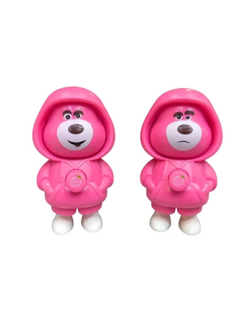 Lots to Love Lotso Character Design Spinning Face Keychain - Face Changing Emoji Doll - Stress Relief Toy Surprise Medallion Changes Face at the Press of a Button, Add a Touch of Fun to Your Keys or Bag Perfect for Keyrings or Bag Decoration - Fun Gift for Kids and Adults (1 Piece)  - Image 3