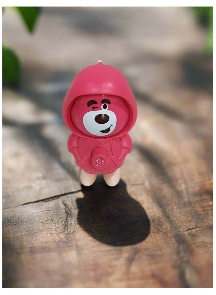 Lots to Love Lotso Character Design Spinning Face Keychain - Face Changing Emoji Doll - Stress Relief Toy Surprise Medallion Changes Face at the Press of a Button, Add a Touch of Fun to Your Keys or Bag Perfect for Keyrings or Bag Decoration - Fun Gift for Kids and Adults (1 Piece)  - Image 4