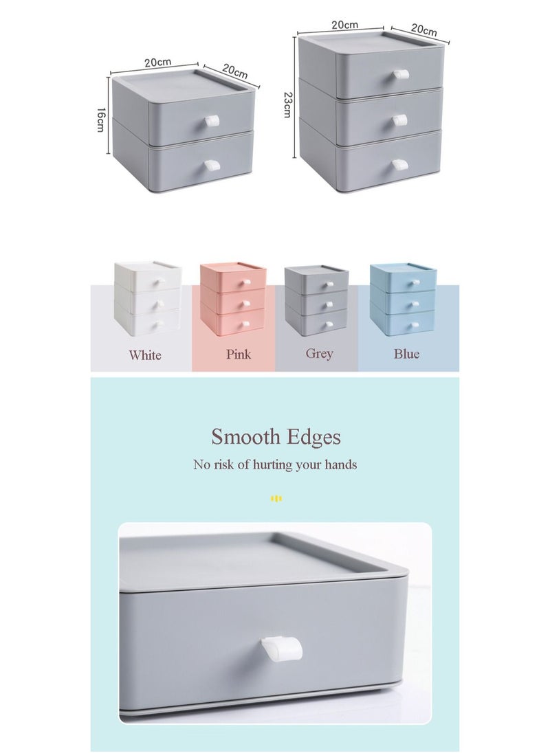 Plan A - Multifunctional Stackable Storage Tray Organizer for Home Office Table Kitchen Bathroom Organizer - White - Image 1