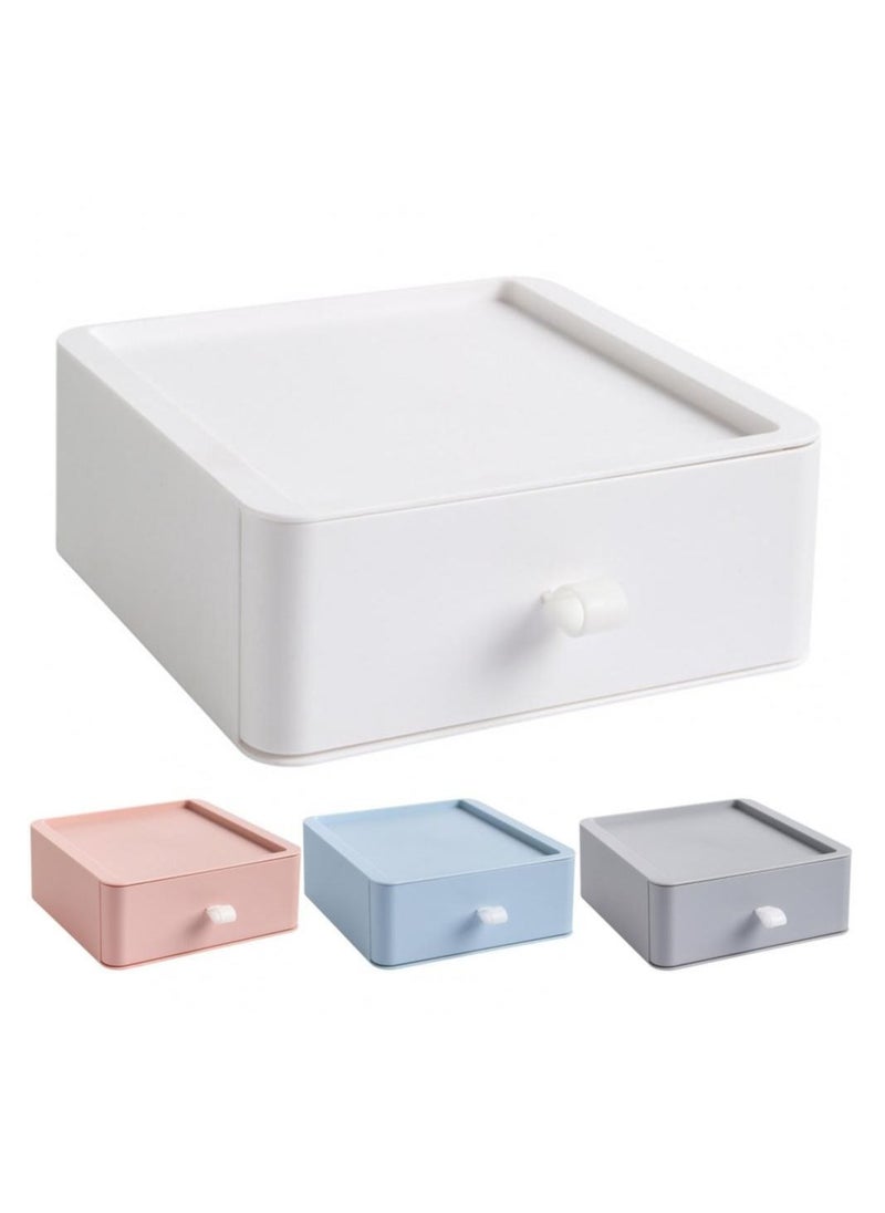 Plan A - Multifunctional Stackable Storage Tray Organizer for Home Office Table Kitchen Bathroom Organizer - White - Image 1