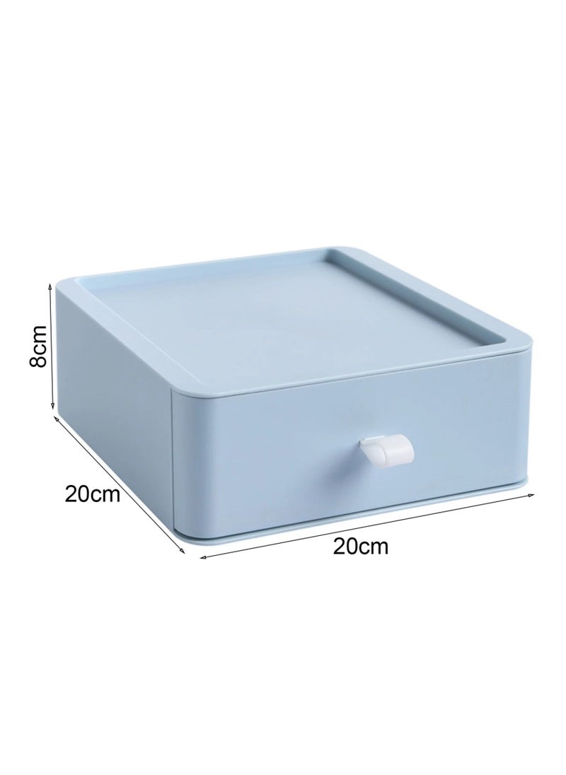 Plan A - Multifunctional Stackable Storage Tray Organizer for Home Office Table Kitchen Bathroom Organizer - White - Image 1