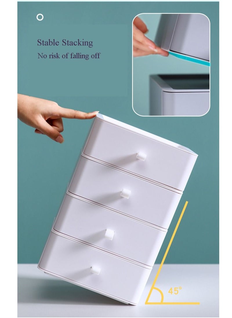 Plan A - Multifunctional Stackable Storage Tray Organizer for Home Office Table Kitchen Bathroom Organizer - White - Image 1