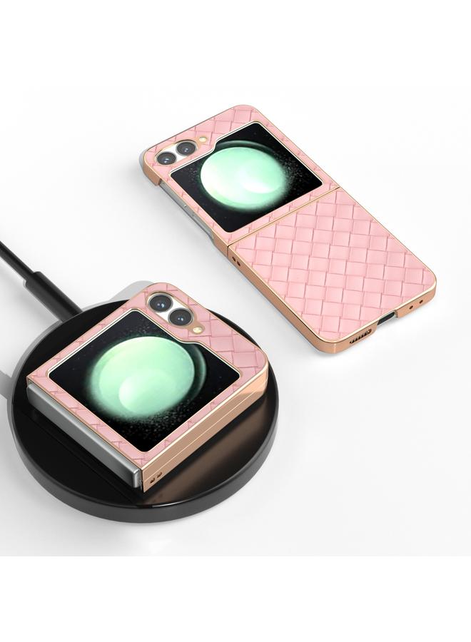 اس-توب جراب لهاتف Samsung Galaxy Z Flip6 بإطار مطلي كهربائيًا وملمس منسوج من مادة البولي يوريثين - Image 2