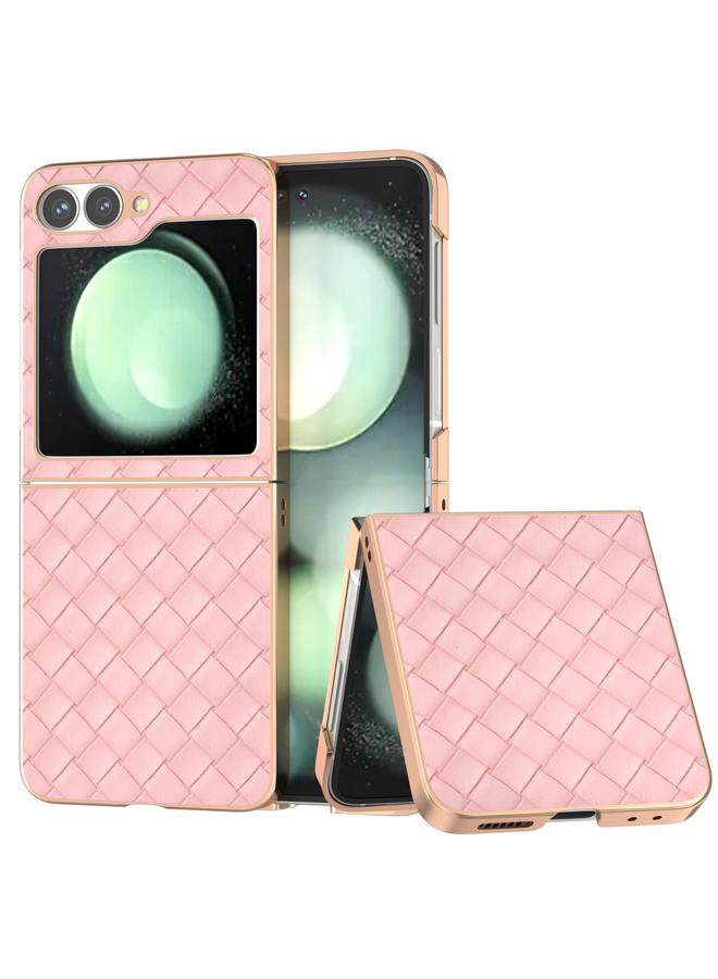 اس-توب جراب لهاتف Samsung Galaxy Z Flip6 بإطار مطلي كهربائيًا وملمس منسوج من مادة البولي يوريثين - Image 1