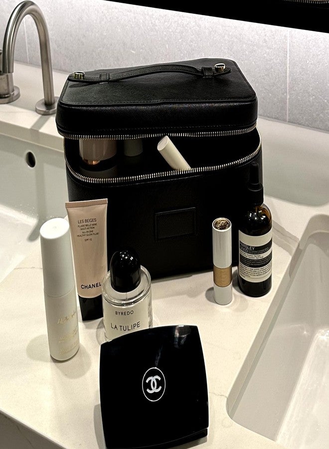 ETOILE - Vanity Case Black - Stylish Travel Makeup Bag Organizer with Dividers - Image 3