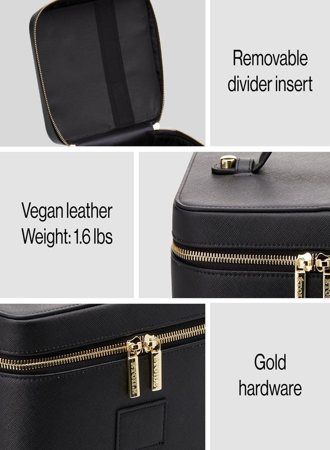 ETOILE - Vanity Case Black - Stylish Travel Makeup Bag Organizer with Dividers - Image 4