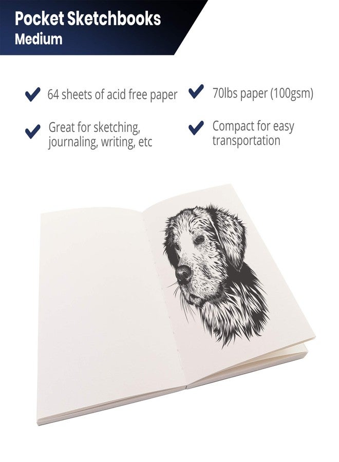 Pacific Arc دفتر رسم Pacific Arc LayFlat - 5.5 × 8.25 بوصة - دفتر ملاحظات أسود فارغ، 64 ورقة، ورق سميك 100 جرام/م²… - Image 3