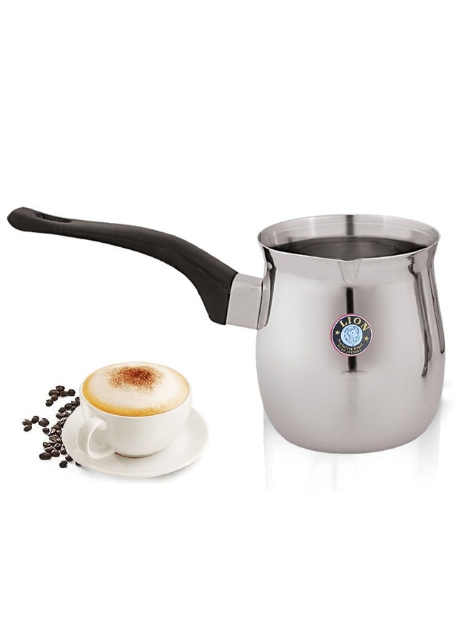 Lion Premium Stainless Steel Coffee Warmer & Tea Pot, 450ml, Cool-Touch Handle, Spout Design – Multipurpose for Brewing Coffee, Tea, Hot Chocolate, Butter Melting & More, Durable Quality - Image 2