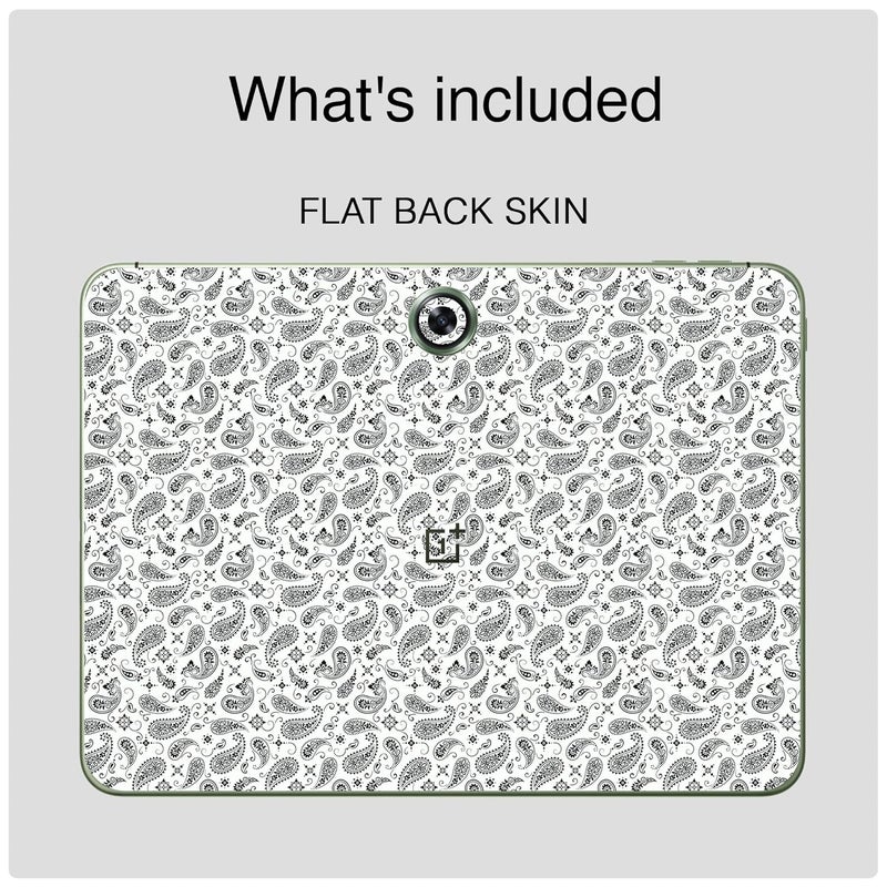 Capes Tablet Skins for OnePlus Pad (OPD2203) | Ultra-Thin Protective Film | Anti-Scratch Vinyl Decal Skin | Not Case/Cover (White Paisley, Back Skin) - Image 2