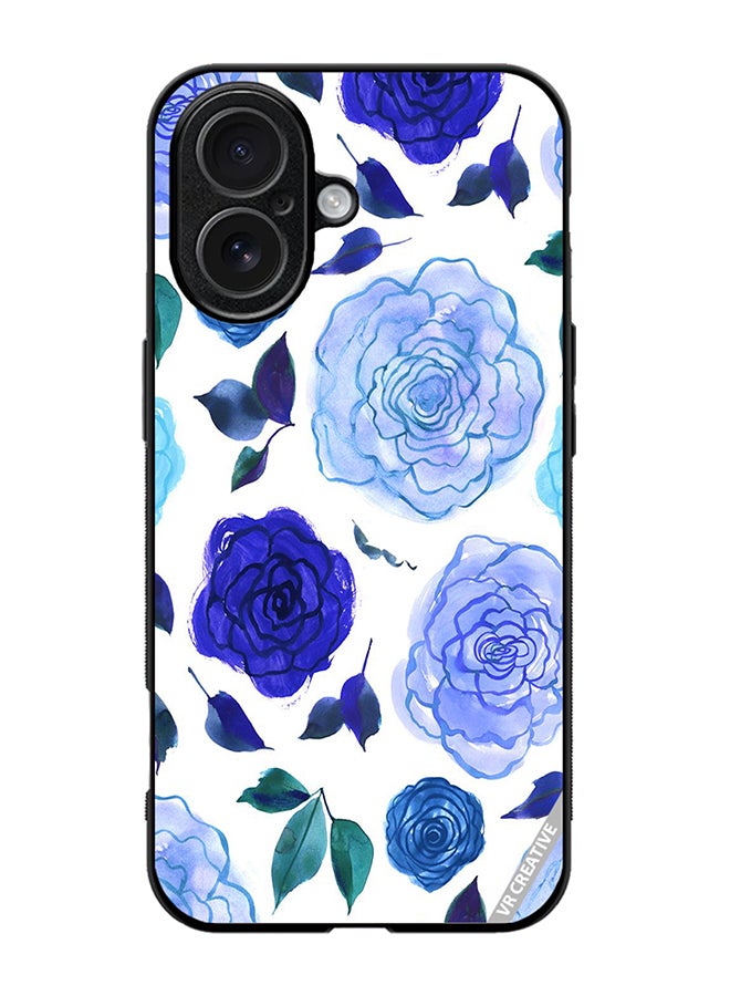 Protective Case Cover For Apple iPhone 17 Blue Smot Flower Design Multicolour