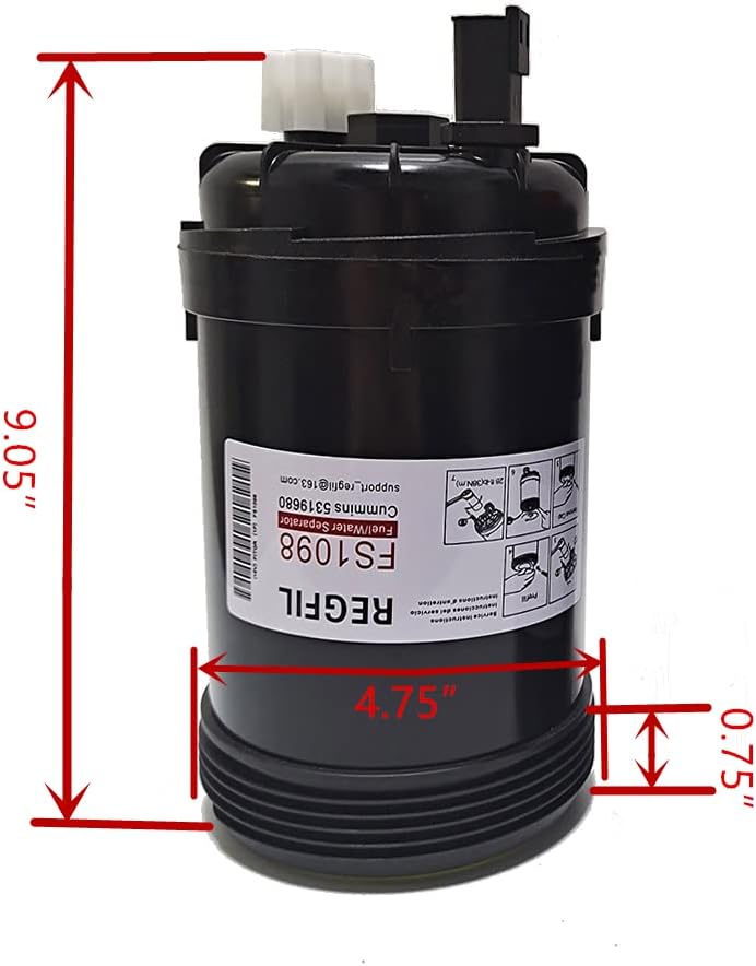 REGFIL Fleetguard Fuel Filter/Water Separator - Replaces 5319680 5308722 5303743 FF63054NN for Cummins Wirtgen W100CFI W120CFI QSB6 - Image 2