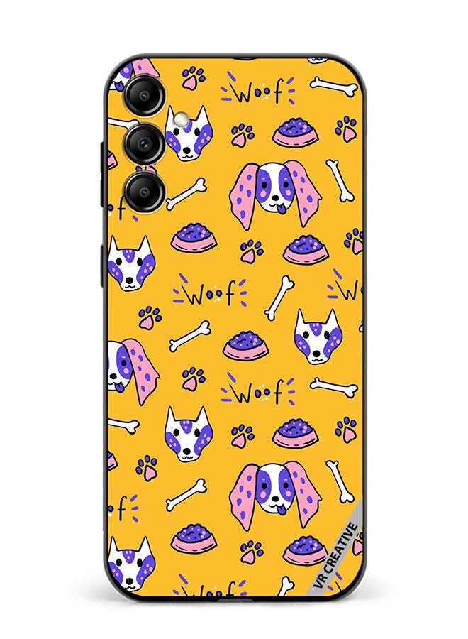 VR CREATIVE Protective Case Cover For Samsung Galaxy A34 Dogs Funny Doodle Seamless Pattern Design Multicolour - Image 1