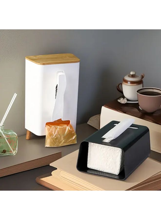 Modern T Type White Tissue Box Wall Mounted No Drill Adhesive Installation - Image 1