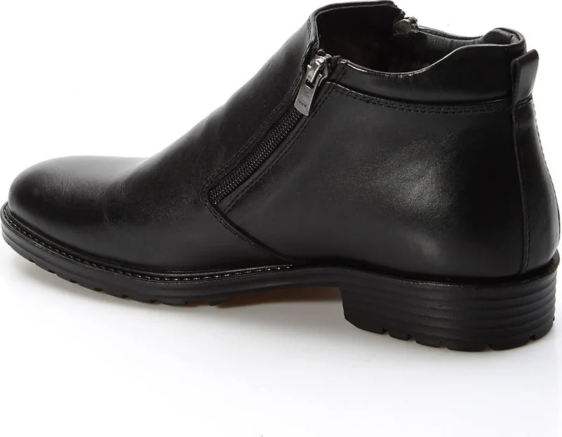 Fast Step Genuine Leather Fur Black Men's Classic Boots 671kma304