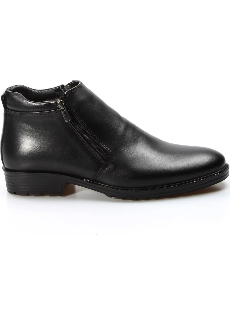 Fast Step Genuine Leather Fur Black Men's Classic Boots 671kma304
