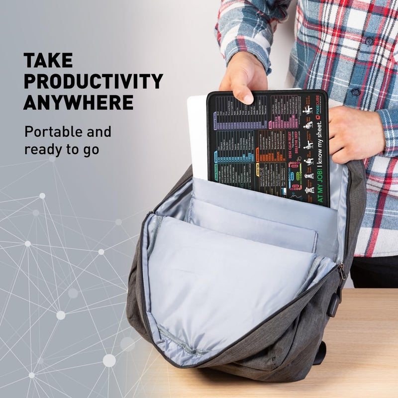 Pixiecube Excel Shortcut Mouse Pad with Windows, Word & PowerPoint Shortcuts - Small Excel Cheat Sheet Desk Pad | Non-Slip Stitched Gaming Mousepad | Large Mouse Pads for Desk Computers & Workstations - Image 5
