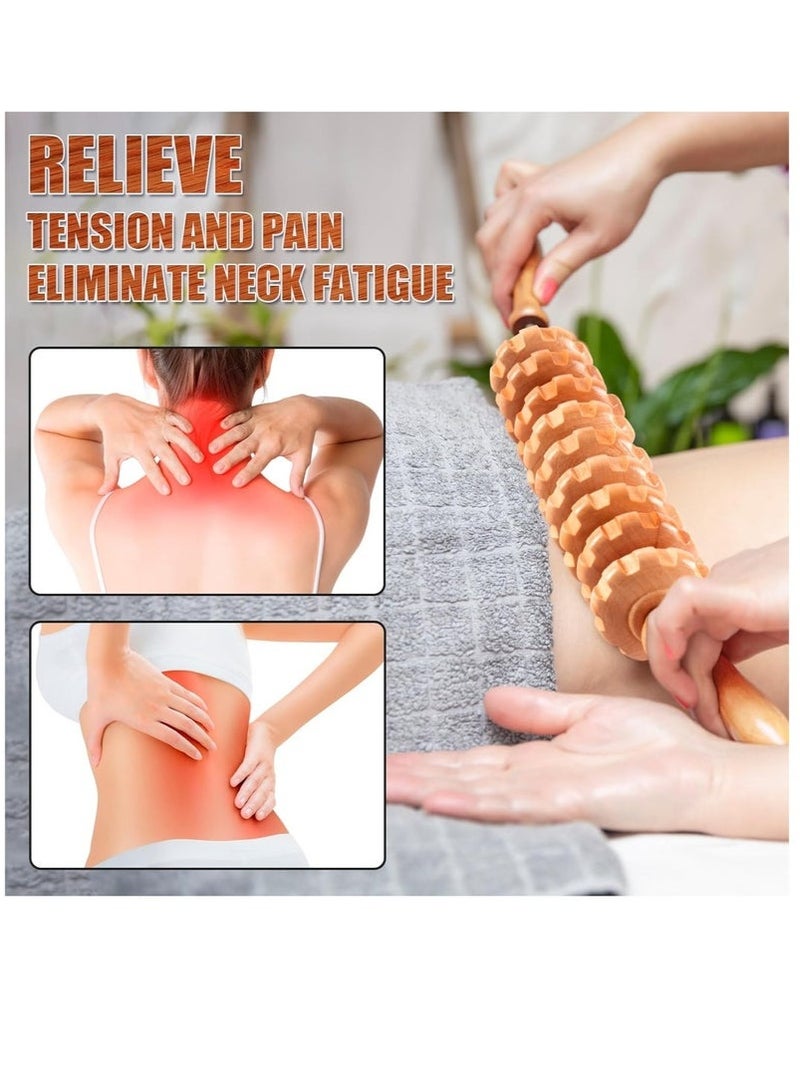 KENSON Curved Wooden Massage Roller, Multi-Functional Body Roller for Waist and Thigh, Wooden Massager Handheld Roller for Cellulite Reduction and Muscle Tension - Image 2